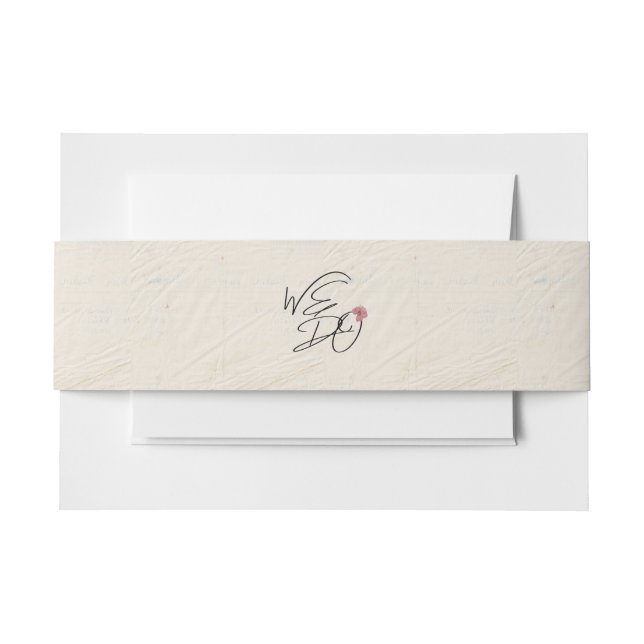 WE DO Pressed Flowers Shabby Garden Chic Program Invitation Belly Band (Front Example)