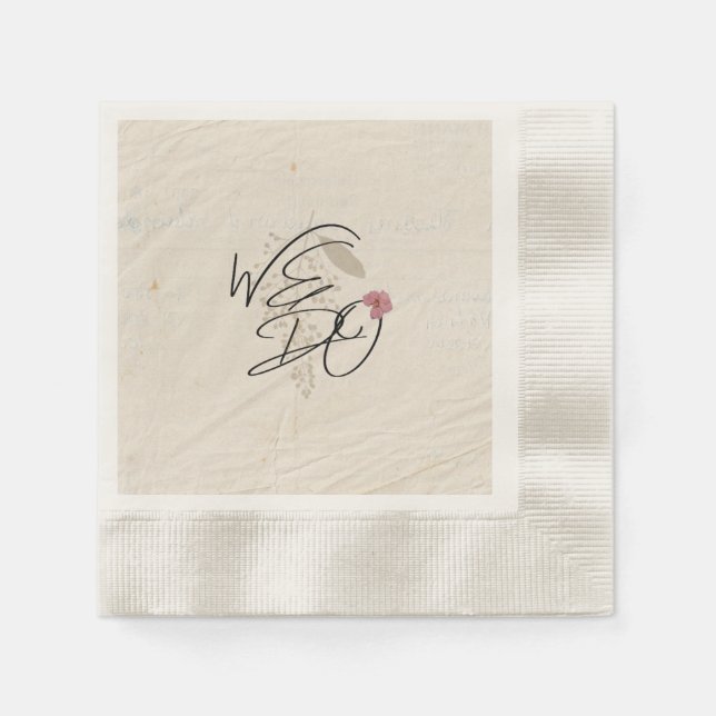 WE DO Pressed Flowers Shabby Garden Chic Program Napkin (Front)