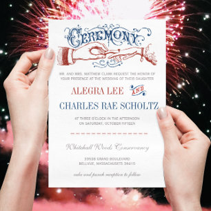 We Do! Red White Blue Opulence Vintage 4th of July Invitation