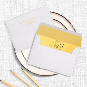 We Do Return Address Faux Gold Foil Wedding A6 Envelope