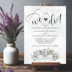 We Do! Rustic Eucalyptus & Lavender Wedding Invitation