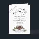 We Do Rustic Watercolor Pinecones Wedding Programme<br><div class="desc">Make it easy for your guests to follow along with the ceremony with these beautiful folded wedding programs. The design features hand painted watercolor pinecones and pine branches in shades of chestnut brown and forest green. There is modern script lettering for the titles with room for details on the ceremony,...</div>
