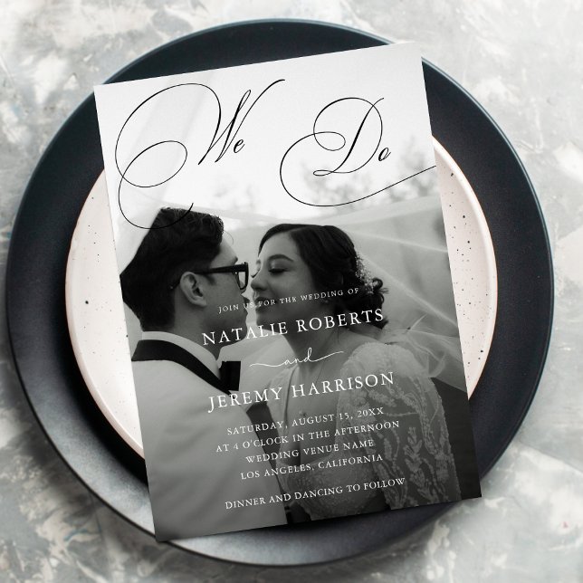 We Do Script 2 Photos QR Code Casual Wedding Invitation (Creator Uploaded)