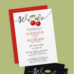 We do Simple Red Cherries Fruits Wedding Invitation