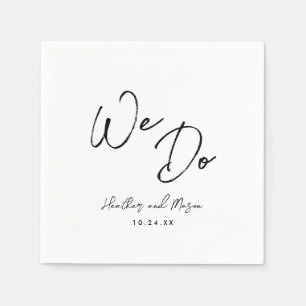 We Do Simple Rustic Wedding Reception Napkin