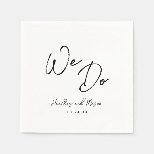 We Do Simple Rustic Wedding Reception Napkin (Front)