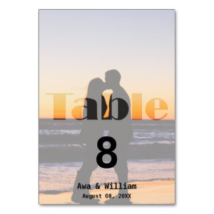 We Do - Sunset Photo Wedding Table Number