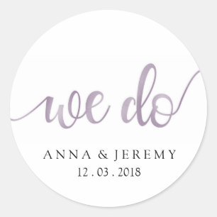 We Do Thank You Purple Wedding Sticker