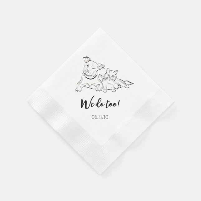 We do too! Dog and Cat Wedding Reception Napkins   (Corner)