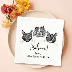 We Do Too Pets Custom Hand Drawing Wedding Napkins