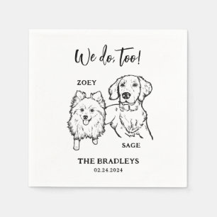 We Do Too Pomeranian Golden Retriever Dog Wedding Napkin