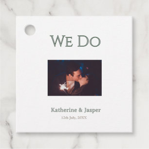 We do wedding engagement green couple photo name d favour tags
