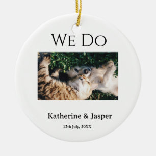 We do wedding engagement pet name photo date coupl ceramic tree decoration