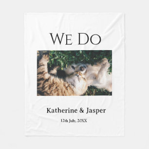 We do wedding engagement pet name photo date coupl fleece blanket