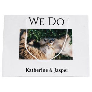 We do wedding engagement pet name photo date coupl large gift bag
