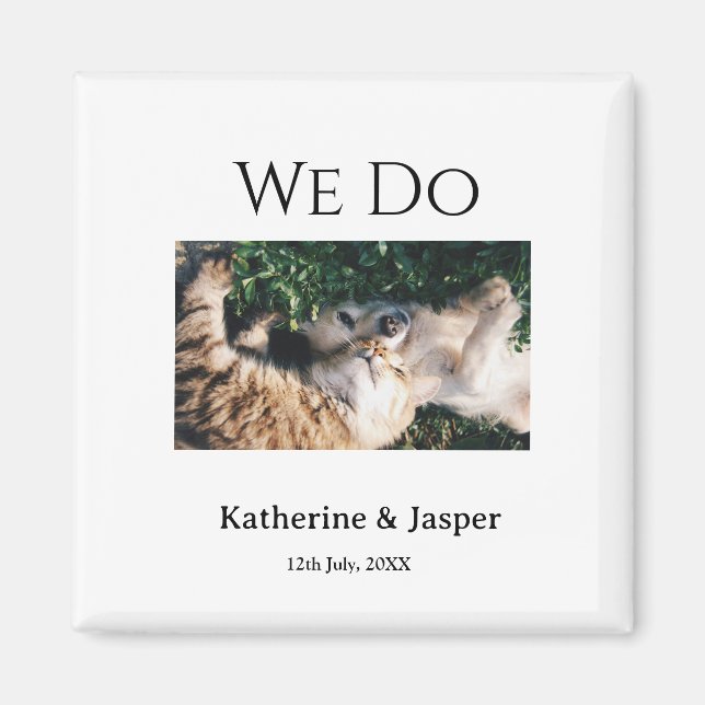We do wedding engagement pet name photo date coupl magnet (Front)