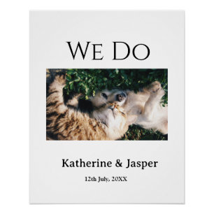 We do wedding engagement pet name photo date coupl poster