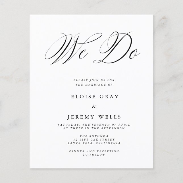 We Do Wedding Invitation (Front)