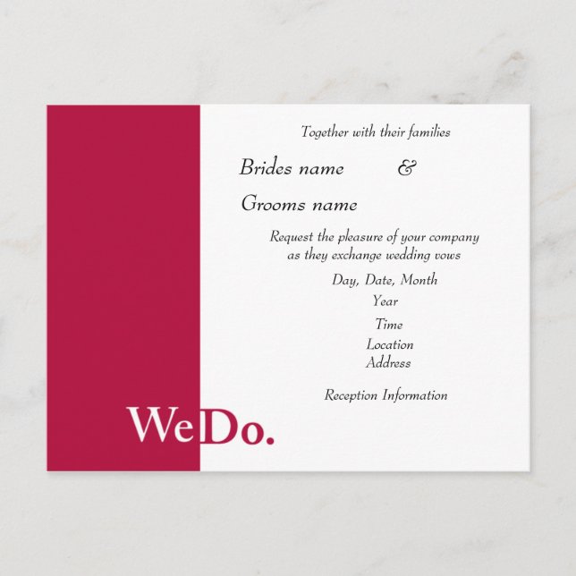 We Do Wedding Invitation (Front)