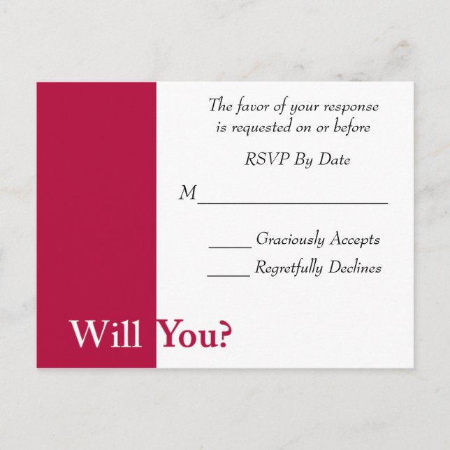 We Do Wedding RSVP Card (Front)