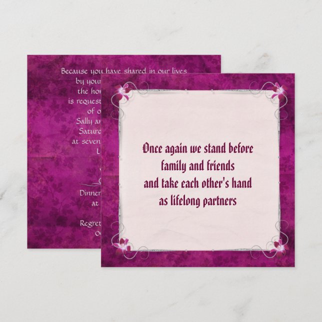 "We Do" wedding vow renewal Invitation (Front/Back)
