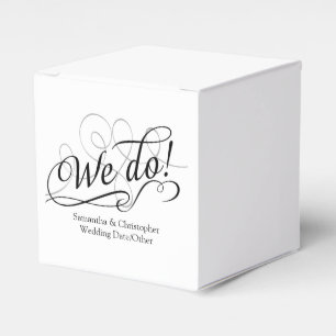 We do, White Wedding Swirl Personalised Favour Tin Box