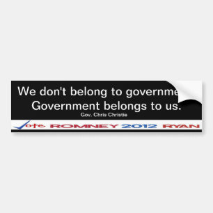 We don't belong to government Gov Christie Sticker