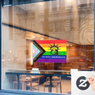 We Don'T Discriminate", LGBT Gay-Friendly Business Window Cling