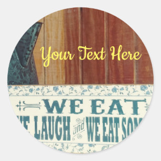 We Eat Some More Vintage Kitchen Classic Round Sticker