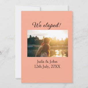 We eloped add couple name city, date just married announcement