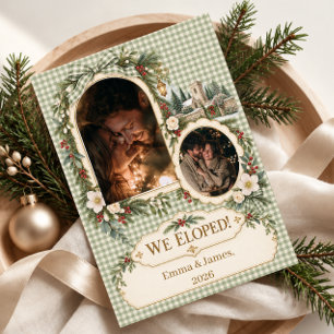 We Eloped Christmas Photo Announcement