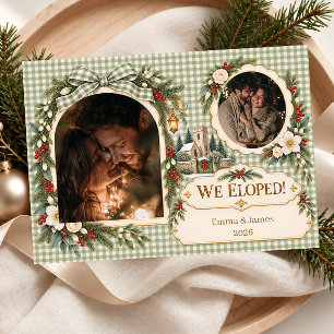 We Eloped Christmas Photo Announcement
