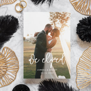 We eloped Contemporary modern wedding photo Announcement