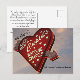 We Eloped! Cupid's Wedding Chapel Vegas Announcement Postcard