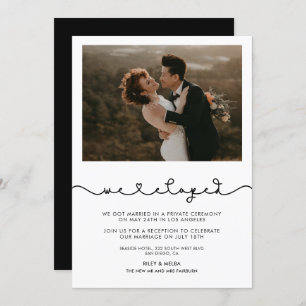 We eloped Cute connecting heart font announcement