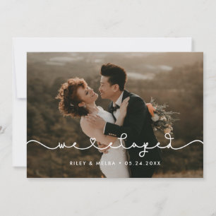 We eloped Cute connecting heart font photo Announcement