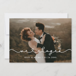 We eloped Cute connecting heart font photo Announcement