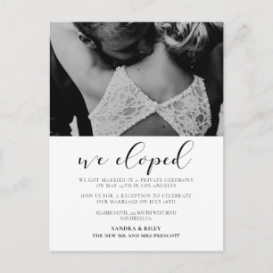 We eloped Elegant design wedding announcement Postcard