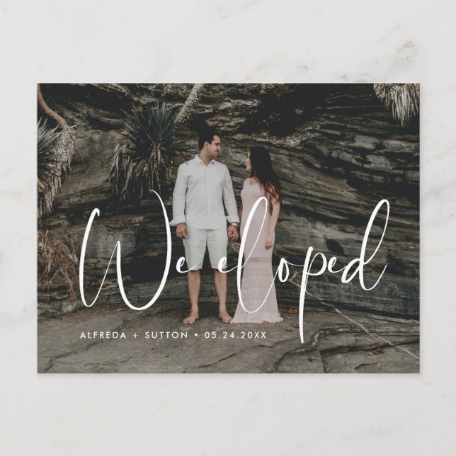 We eloped Elegant & modern photo Postcard (Front)