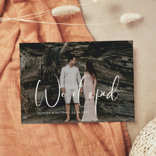 We eloped Elegant & modern wedding photo Announcement