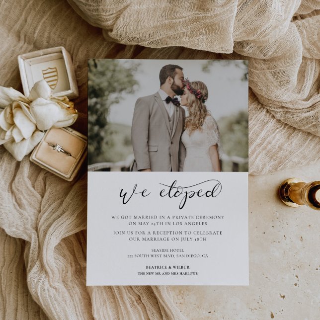We eloped Elegant romantic wedding announcement (Creator Uploaded)
