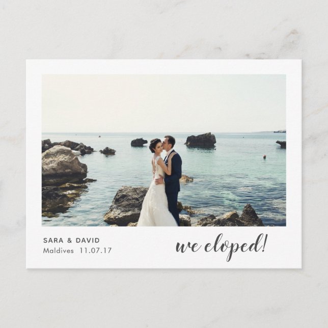 We Eloped Elopement Announcement Postcard 5 (Front)