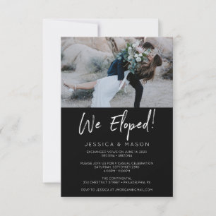 We Eloped Handwritten Invite Eloped Announcement
