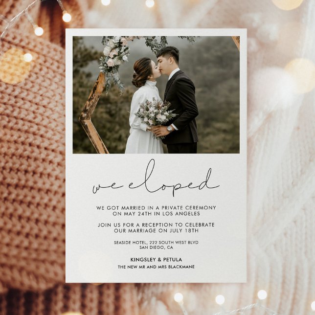 We eloped Handwritten minimalist announcement (Creator Uploaded)