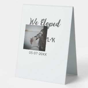 We eloped just married add photo name letter date 