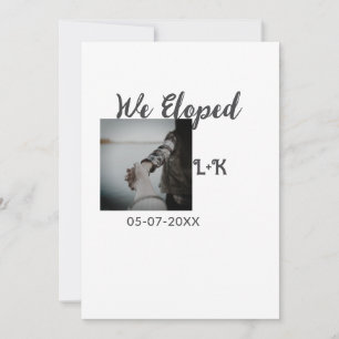 We eloped just married add photo name letter date  holiday card