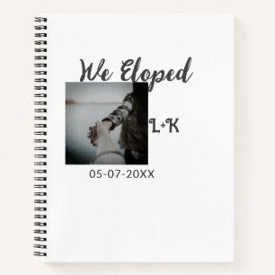 We eloped just married add photo name letter date notebook