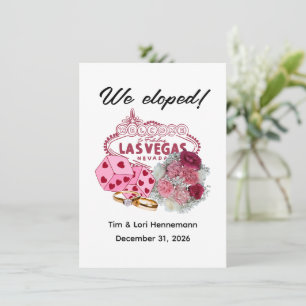 WE ELOPED! Las Vegas Theme Wedding Announcement