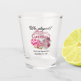 WE ELOPED! Las Vegas Theme Wedding Announcement Shot Glass