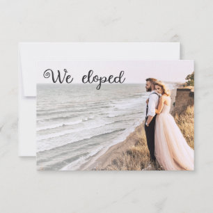 We eloped modern minimalist 2 photo announcement
